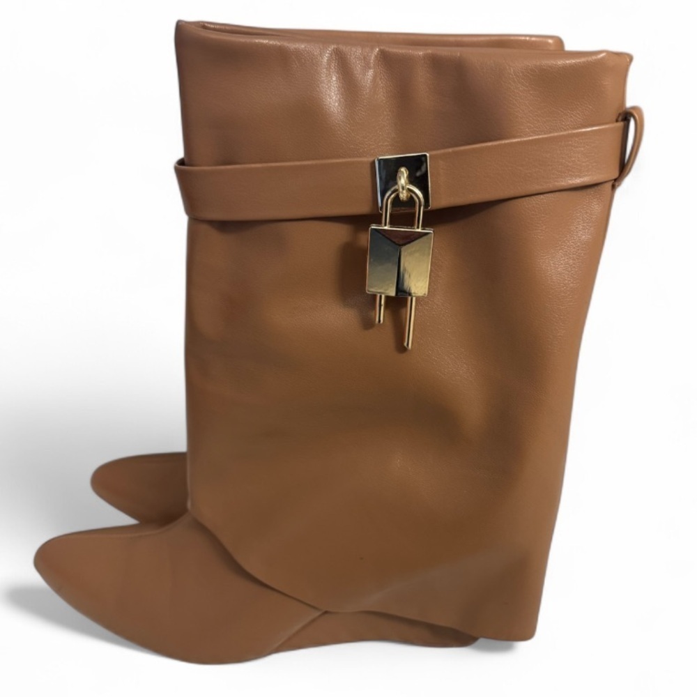 Mutto-2 Carmel Women's Fold Over Draped Lock Boots